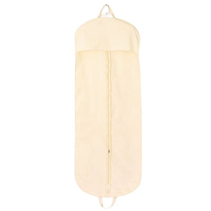 Custom Logo luxury Suit garment Cover Canvas White Cotton Fabric Garment Bag hanger bag for dress with logo