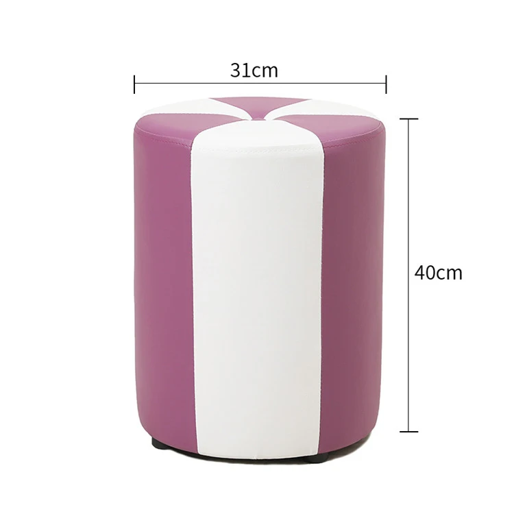 Водонепроницаемый круглый кожаный стул детский пуфик