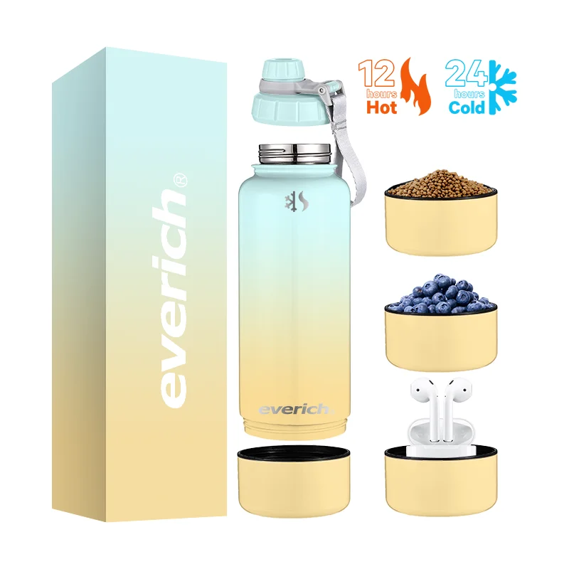 32oz Stainless Steel Sports Water Bottle Insulated Vacuum Flask with Wide Mouth Applicable for Boiling Water