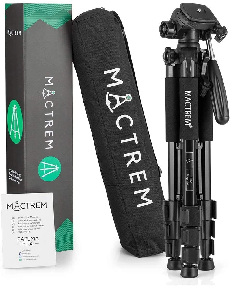 
Mactrem PT55 5kg Load Travel Camera Tripod for DSLR SLR Canon Nikon Sony Olympus DV with Carry Bag 