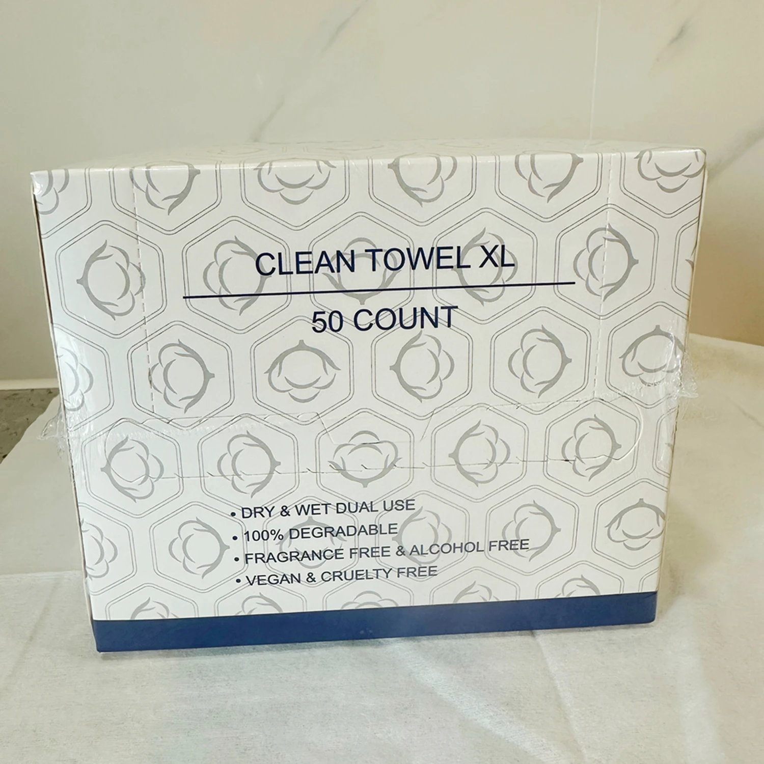 Pack of 50 Organic Disposable Cotton Wipes for Skin Cleaning and Makeup Removal Facial Towel