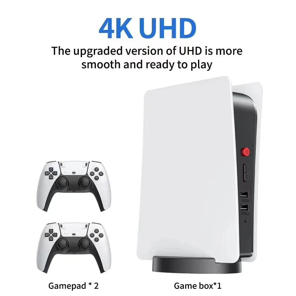 Newest HD Output Retro Classic Gaming Console Wireless Controller  64gb 128gb with PS5 style 3D 4K m5 Video Game Consol