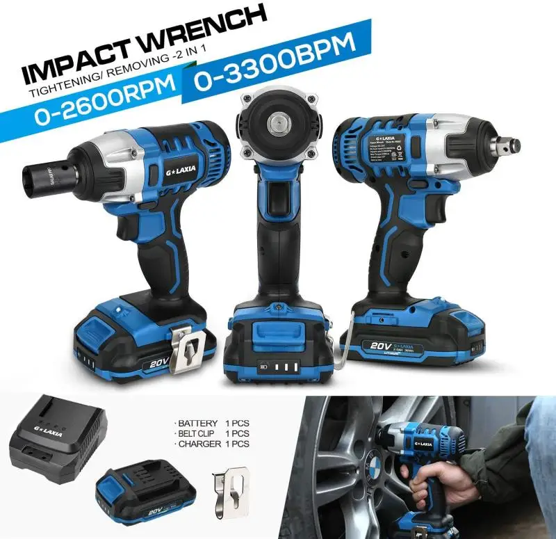 GALAXIA High Quality 20V Cordless Power Tools Product with LED Light 220N.m Electric Impact Wrench
