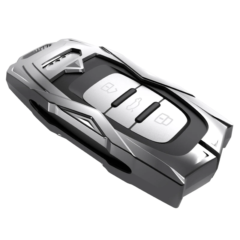 For Audi Key Fob Cover Case Premium Soft Metal Protection Shell Compatible with Car key