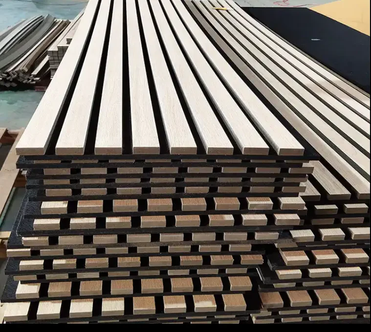 2400*600mm Acoustic Panels Pet Acoustic Ceiling Panels Soundproof Wooden Walls Slat Mdf Wall Panels For Bedroom