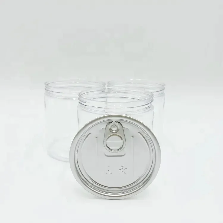 Custom Superior quality 300ml wholesale clear plastic wide mouth food jars with lids for canned food