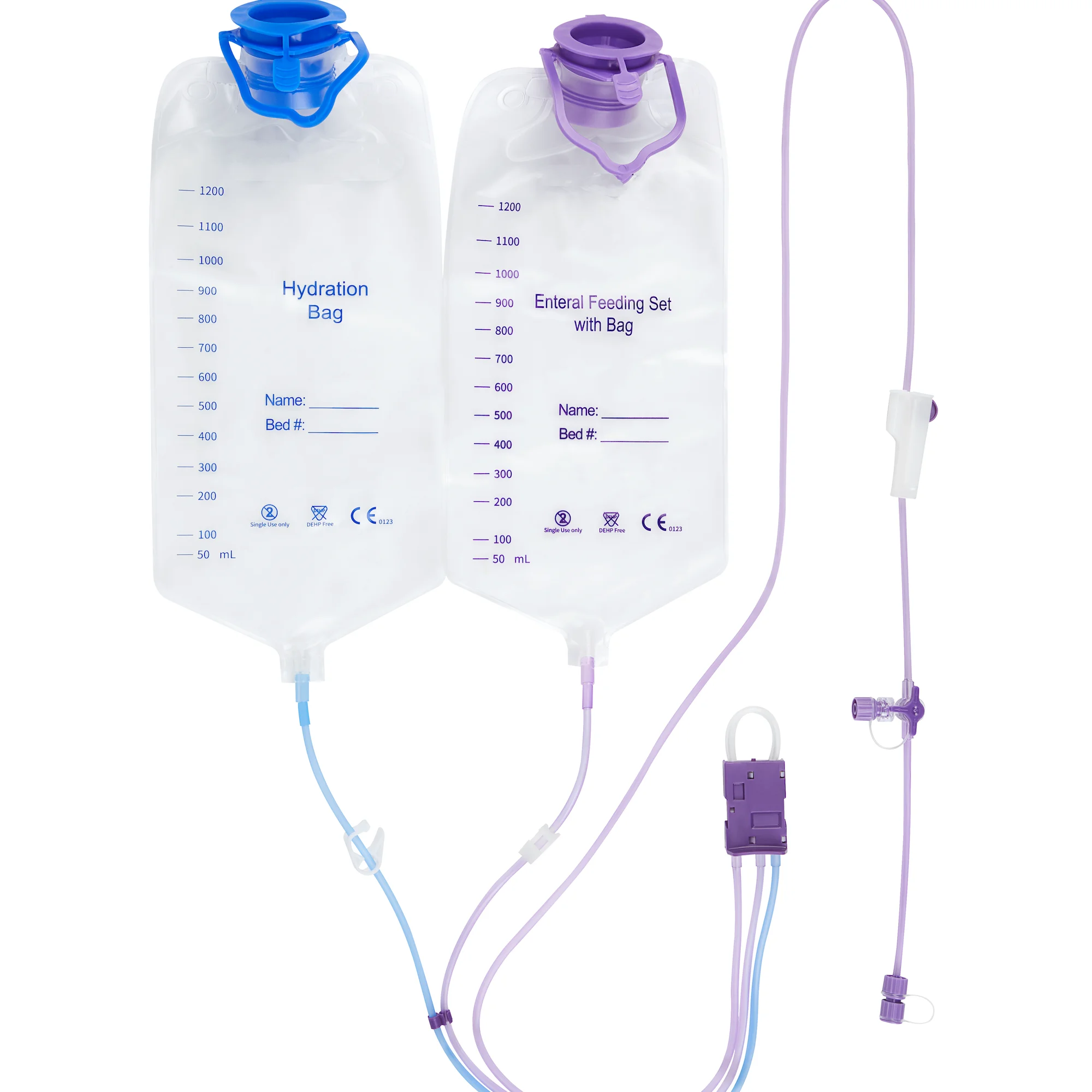 Disposable Medical IV Infusion Set  stomach Tube Enteral silicon gastrostomy Feeding Tube Sets with Bags