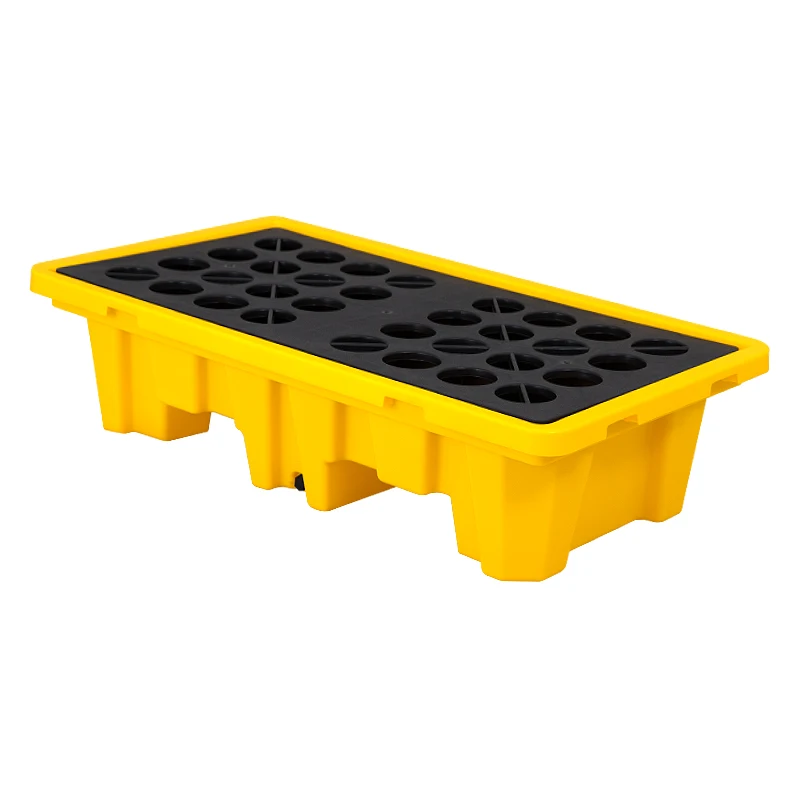 New style heavy duty 2 Drum Polyethylene Bund Sump Plastic Spill Pallet