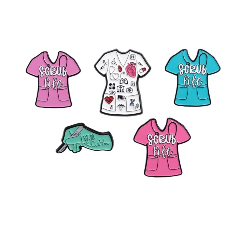 Creative medical doctor enamel badge nurse days gift scrubs pins