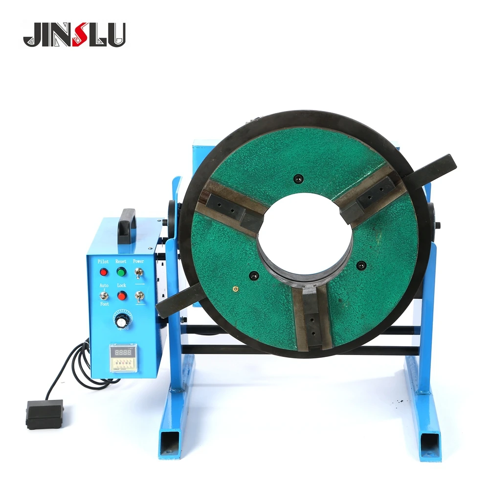 CE Certification HD-100 100KG Rotary Welding Table Turntable With WP400 Lathe Chuck Center Holes 140mm 170mm Welding Positioner