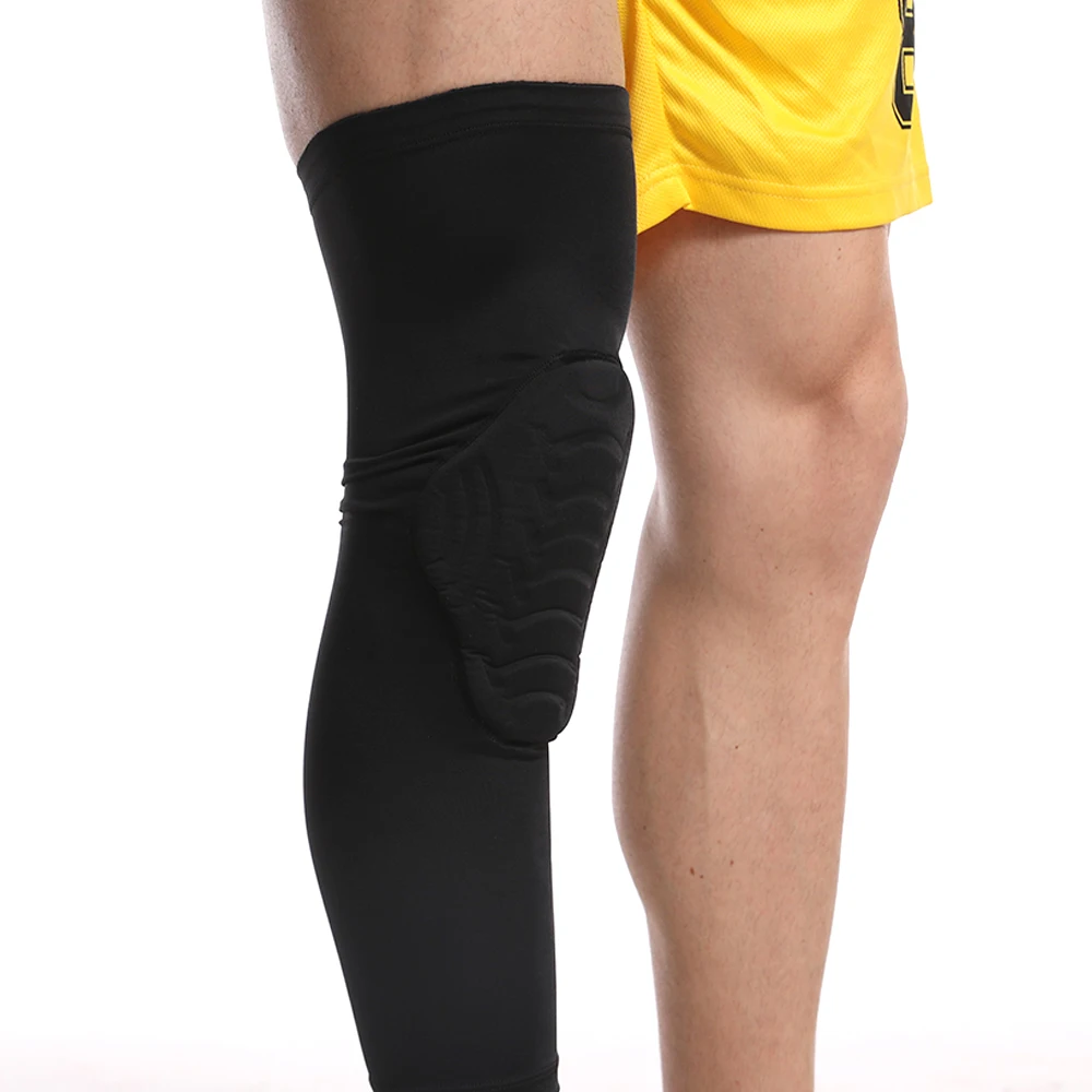 Factory Produces Breathable Elastic Basketball Crash Knee Pads Eva Honeycomb Knee Brace Long Leg Sleeve
