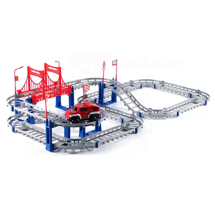 wholesale assemble electric rail toy car tracks for kids play