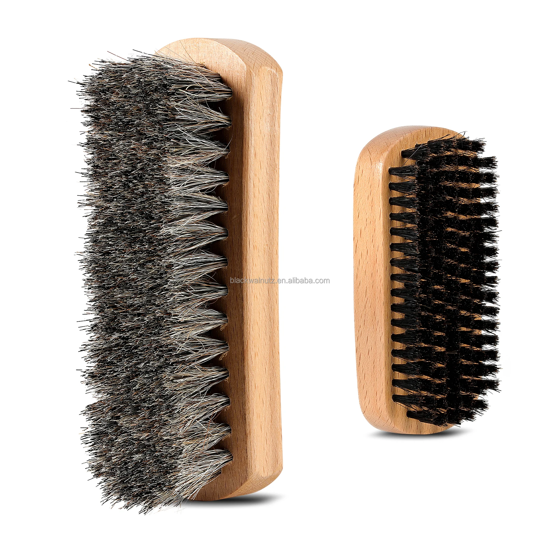 Big Size Wooden Shoe Shine Brush Soft Horse Hair Bristles cleaning Polishing Shoe Brush