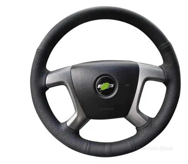 Для Chevrolet Captiva 2007-2014 Silverado GMC Sierra 2007-2013 Ручная прошивка противоскользящая черная кожаная крышка рулевого колеса автомобиля