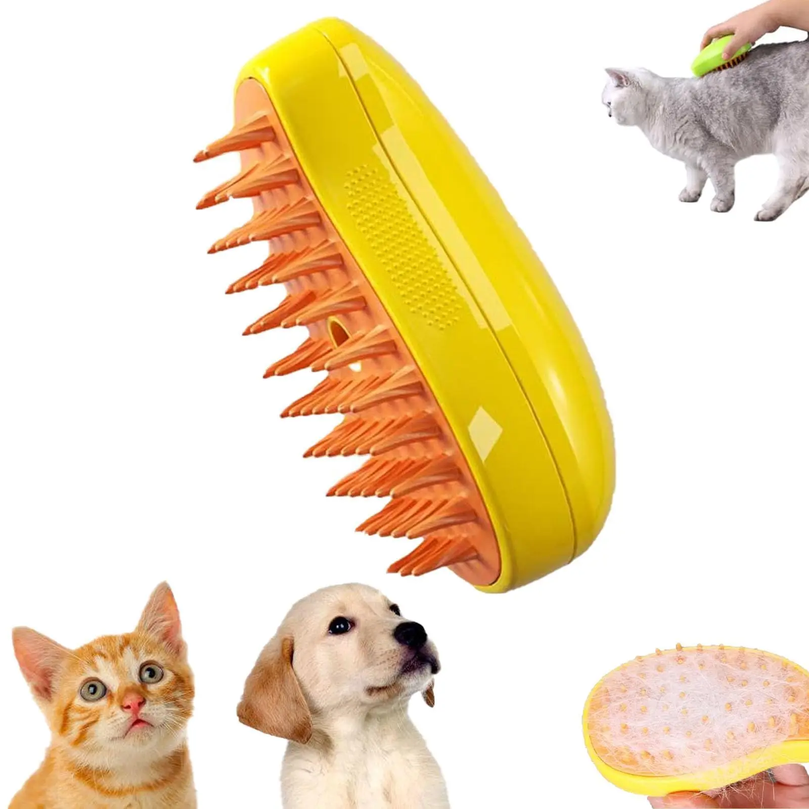 3 in 1 Pet Grooming Tool Rechargeable Silicone Massage Hair Remover Self Cleaning Spray Comb Dog Cat Steam Brush Steamy Brush