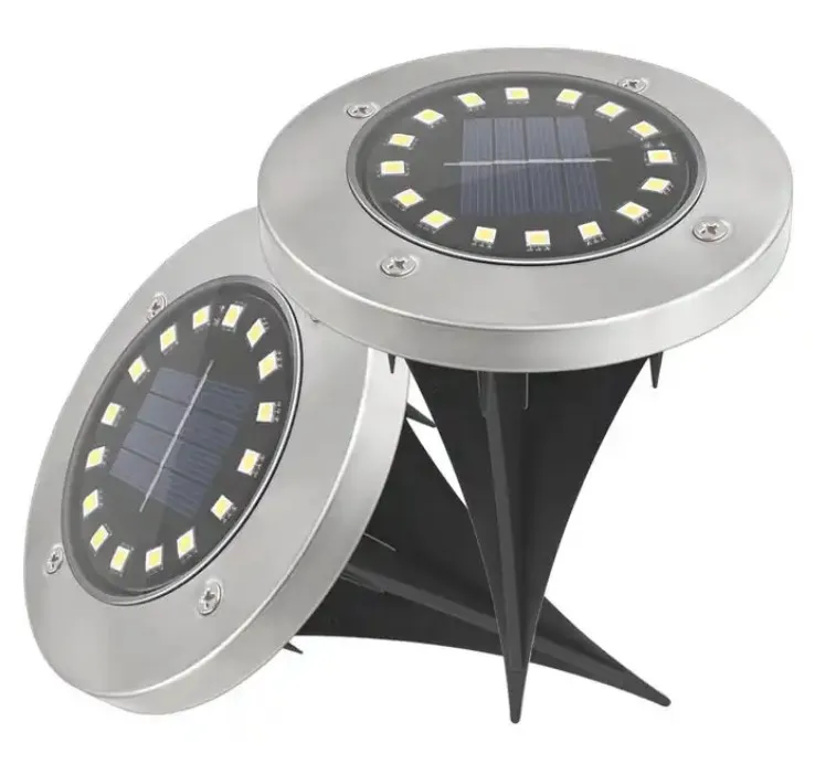 5W Solar Power Wireless LED Buried Underground Deck Light Stainless Steel IP65 Waterproof Garden Solar Energy Inground Foot Lamp