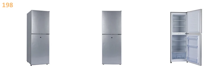 198 Liter top fridge double door DC compressor printing solar fridge refrigerator