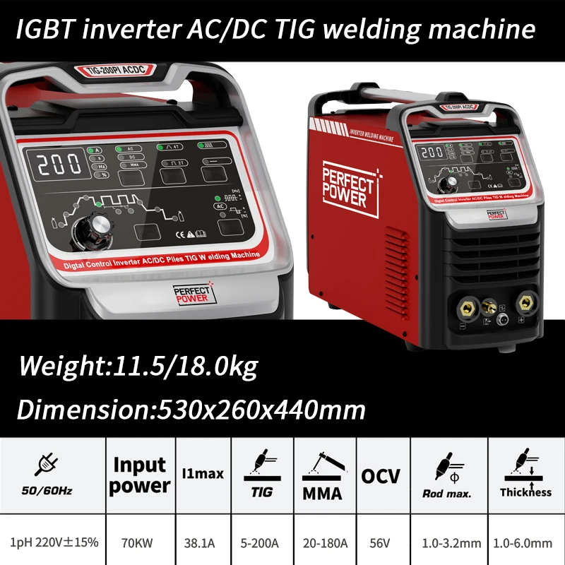 tig welder ac dc Tig-200PI 4 IN 1 AC DC HF TIG Pulse MMA Multifunctional Aluminium Welding Machine