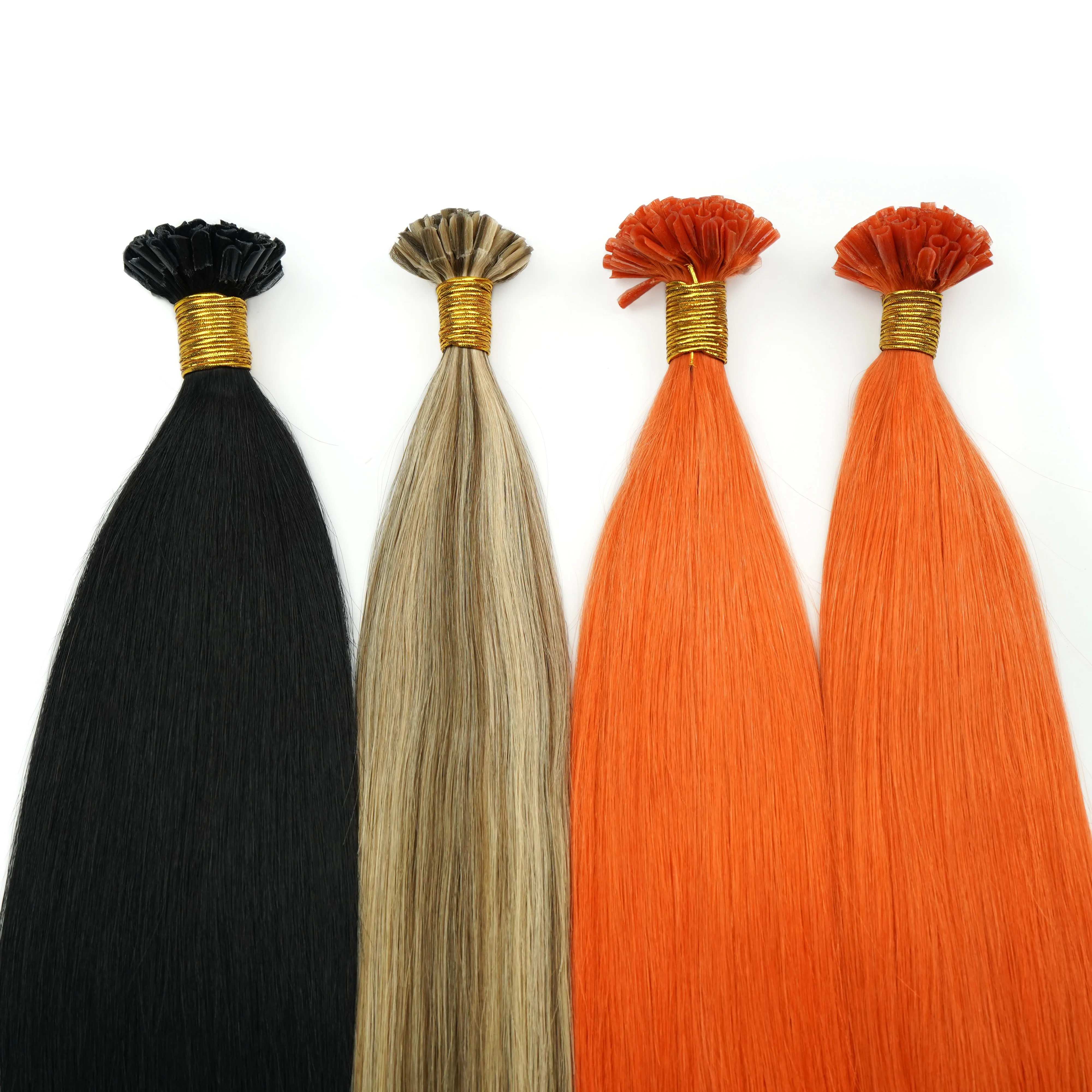 Ethically sourced 100% European remy hair extension cuticle aligned balayage colors thick ends best quality double drawn U tip