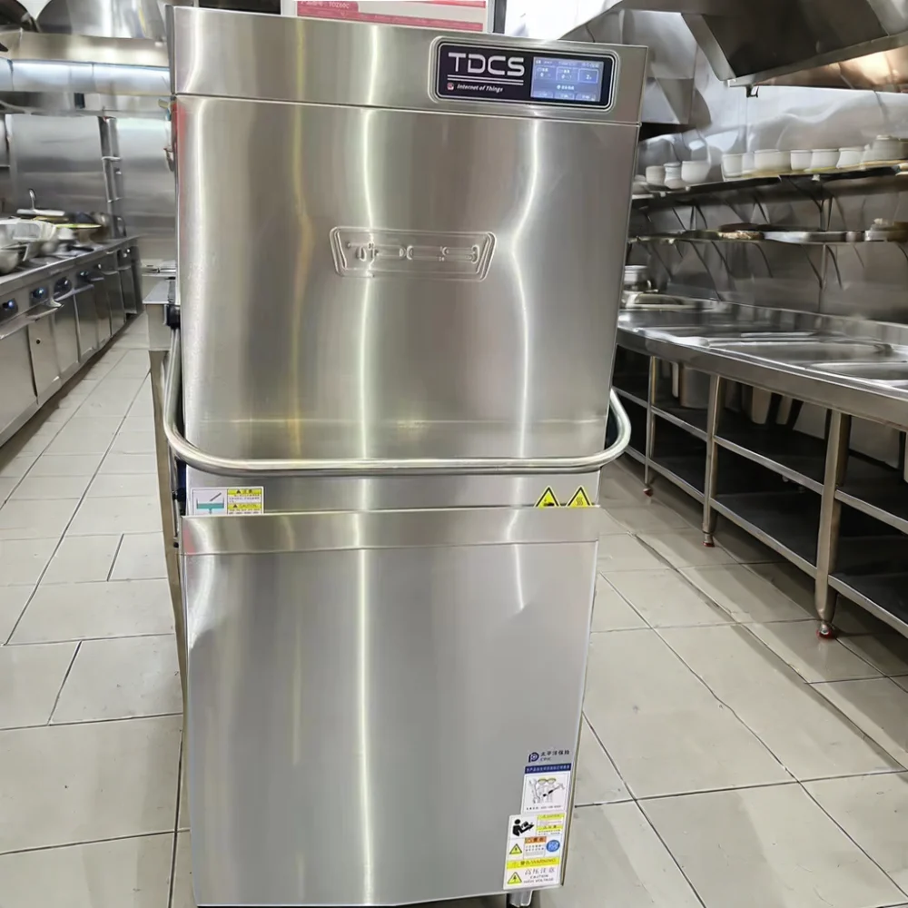 SW60C IOT & Wi-Fi Enabled Electric Freestanding Dishwashing Machine Hood Type Stainless Steel for Hotel Use