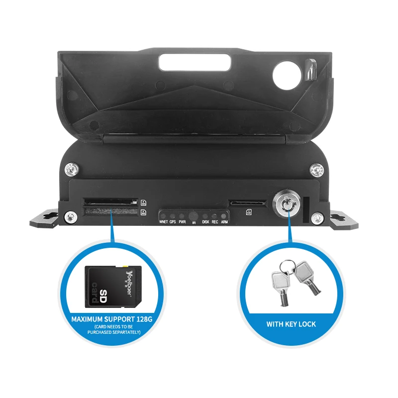 CCTV Car Video Recorder 8CH 1080P 720P MDVR Support 128GB SD Card Mobile DVR For Truck Bus Taxi Black Box