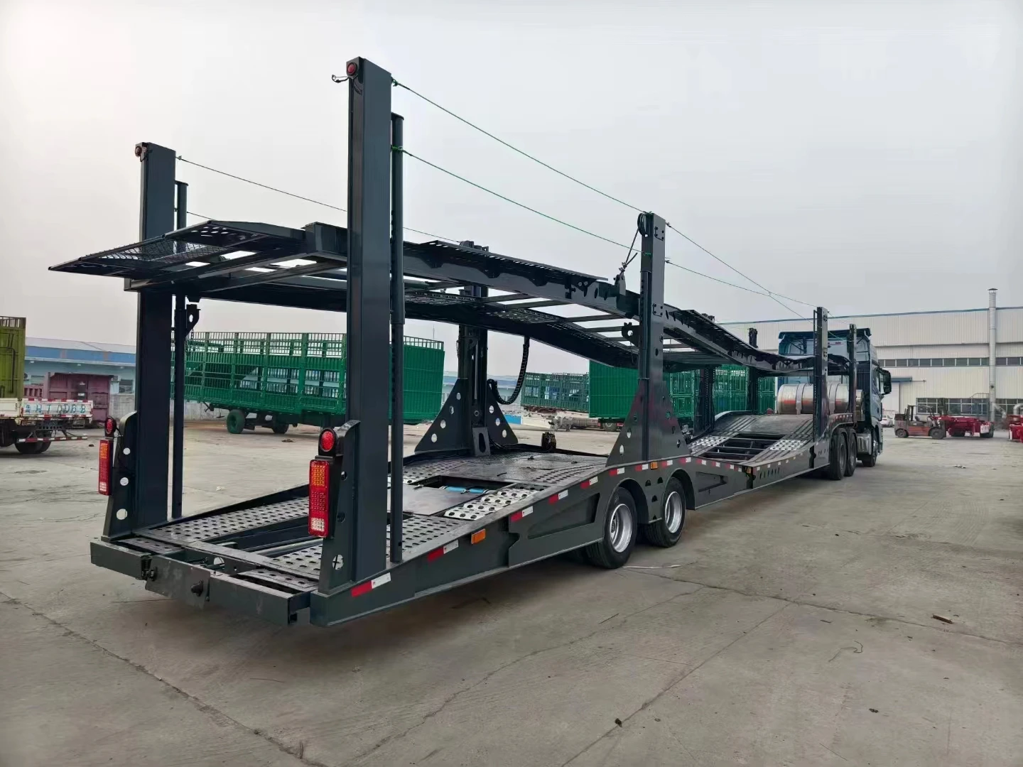 Factory 9 car truck and trailer vehicle transport semi trailers for sale