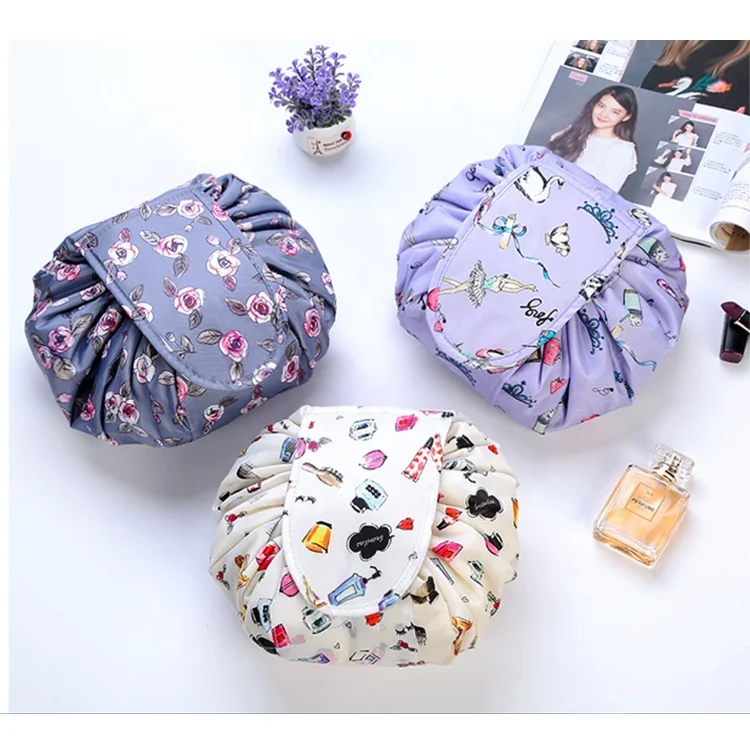 High quality water proof nylon cosmetic bag round make up bag easy travel