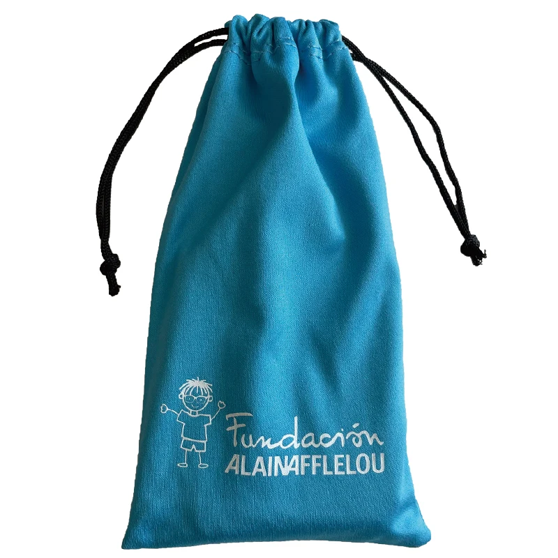 RPET Microfiber Eyeglass Pouch PU Velvet Fabric Sunglasses Case with Bead Lock Soft Store for Glasses