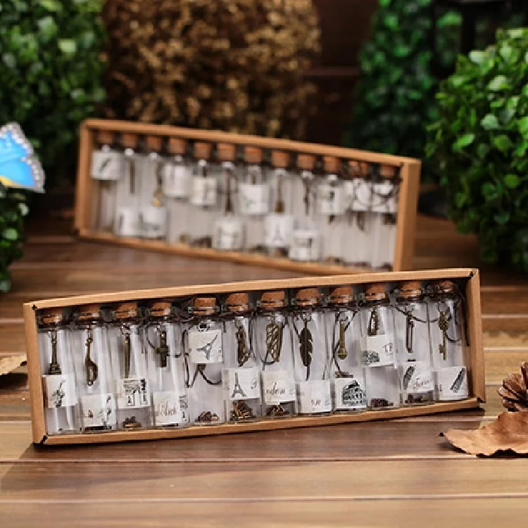 
Whish Bottles Mini Test Borosilicate Tube Glass Bottle WIth Cork And Aluminum Screw Cap 