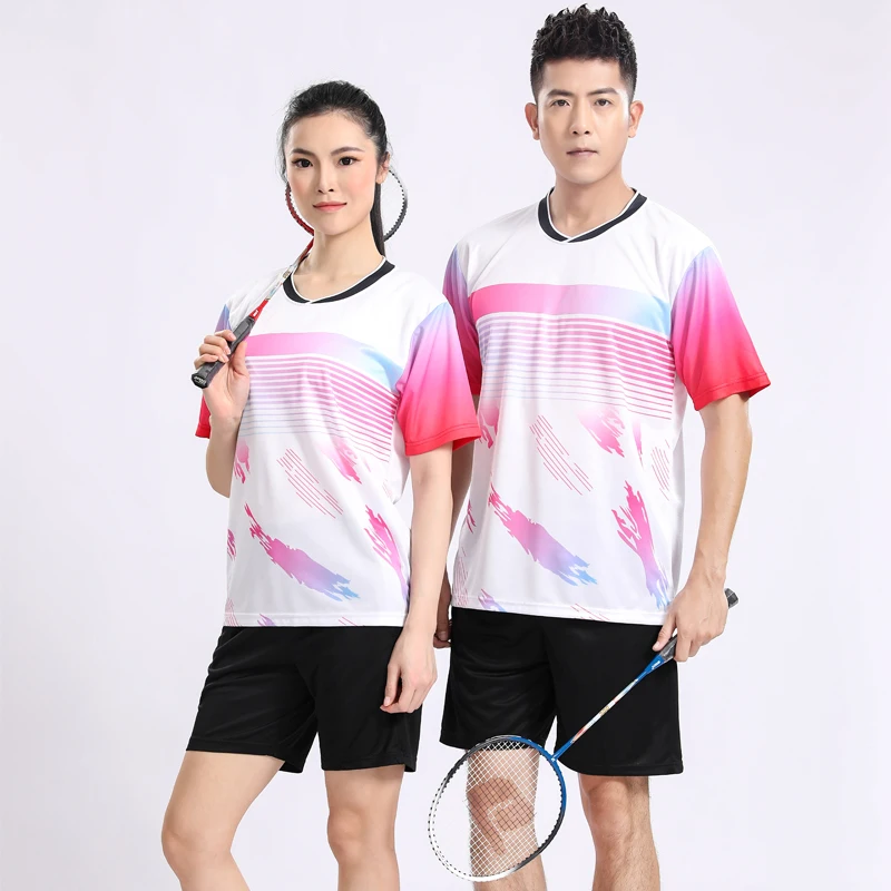 Unisex Quick Dry Badminton Jersey Sublimation Printing Cooling Sportswear Running Training T-Shirts