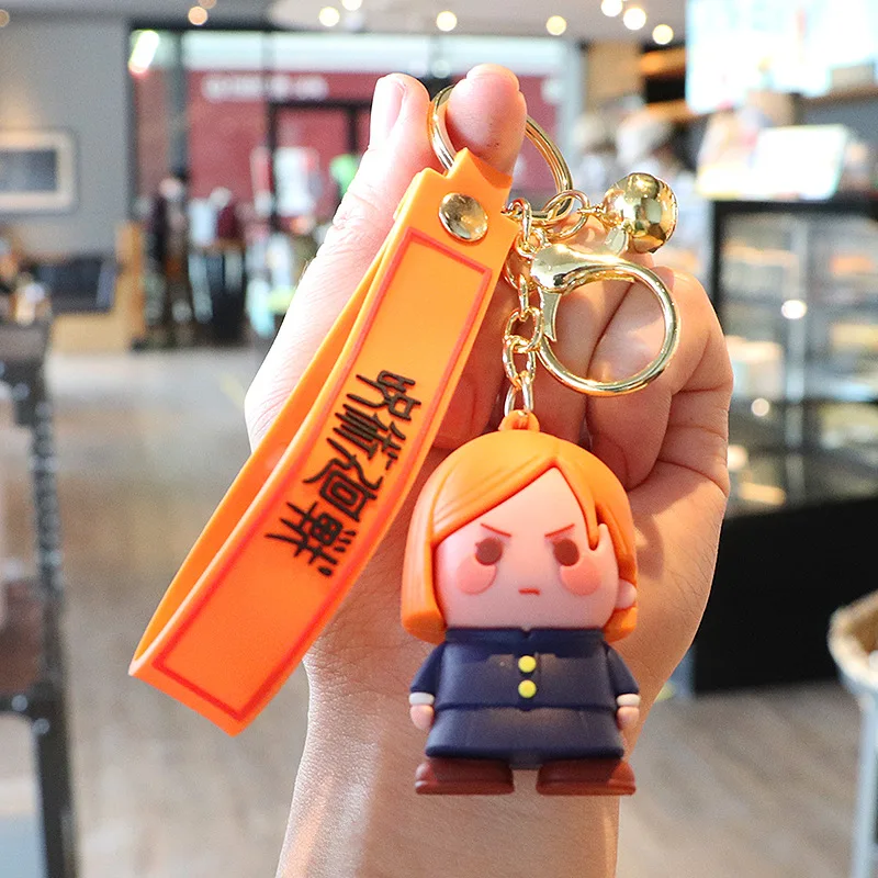 High quality New Anime 5 styles Q version creative cartoon car schoolbag pendant Chain Key Chain Jujutsu Kaisen Itadori Yuji