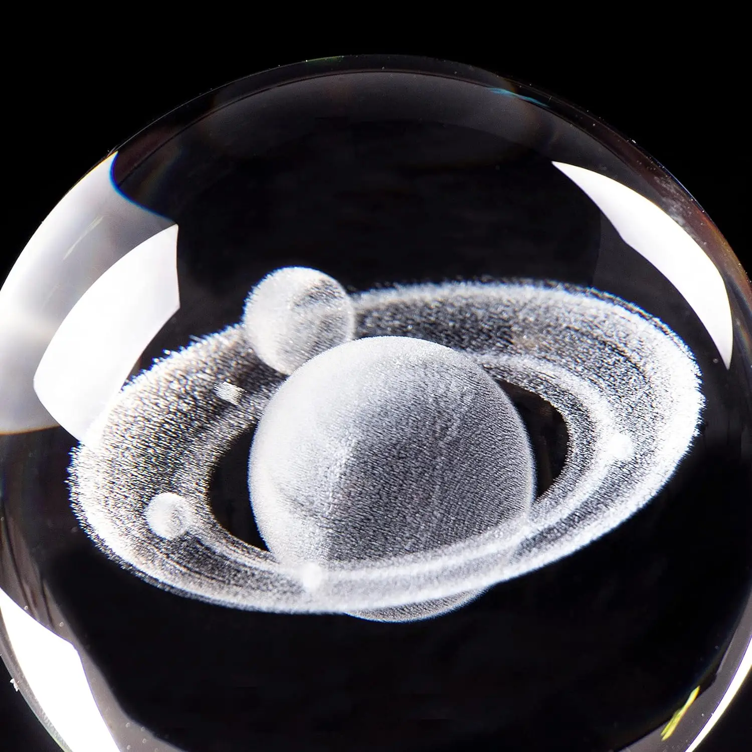 Hot Sell Creative Saturn Space Model Crystal Blank Glass Ball 3D Laser Engraved Table Decoration Crystal Ball