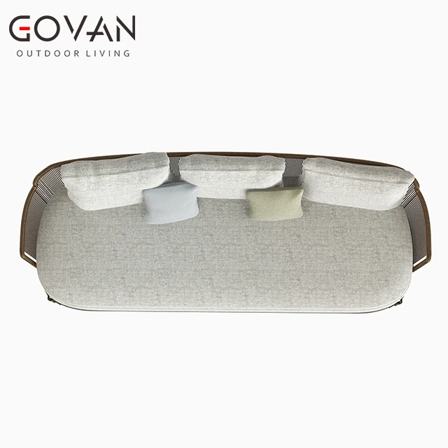 Modern Luxury style Outdoor Garden Sectional Sofa set Rattan with Aluminum Sofa Hotel Villa home Patio 3 Seater Sofa