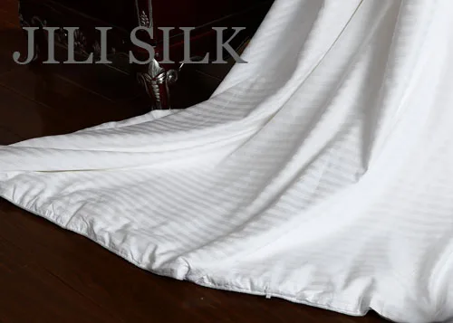 JILI SILK king size silk quilt with sateen stripe