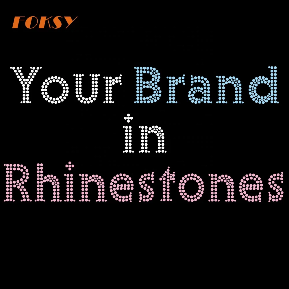 Custom Your Brand In Rhinestone Iron on Transfer Design