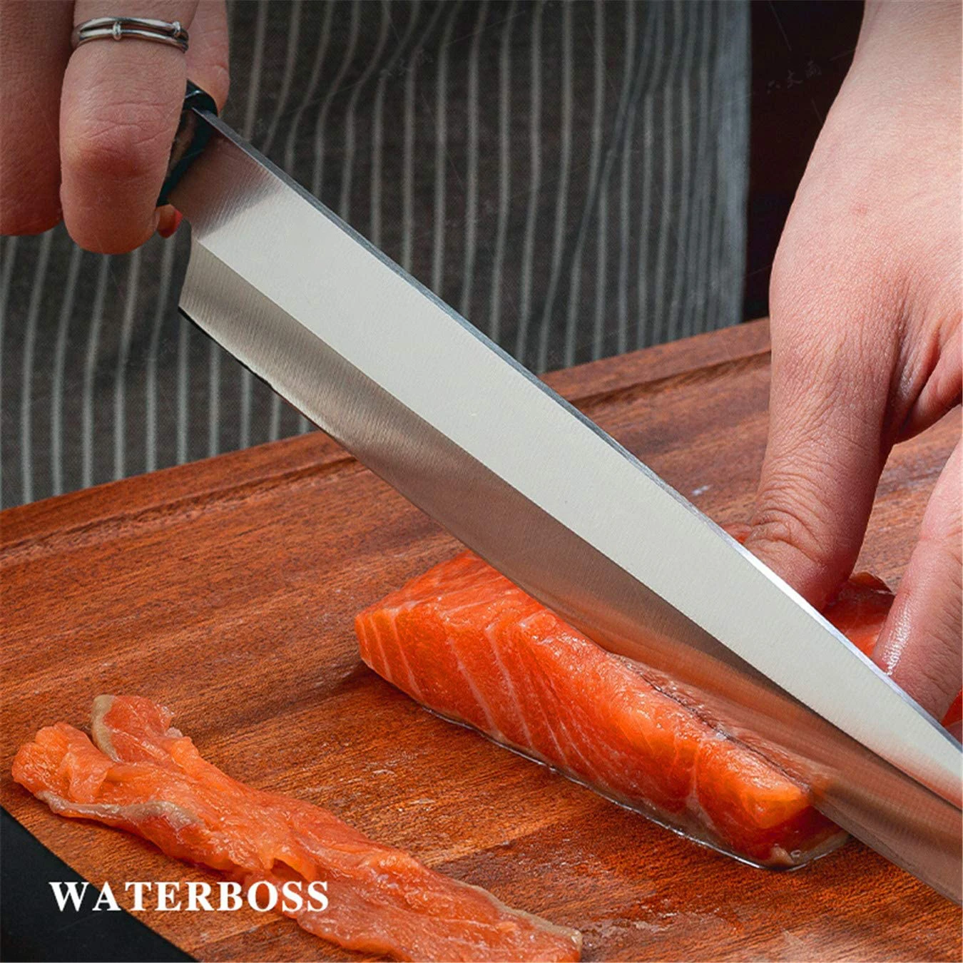 New Design 10 Inch Wooden Handle 5Cr15Mov Steel Kitchen Filleting Sashimi Japanese Chef Sushi Knife