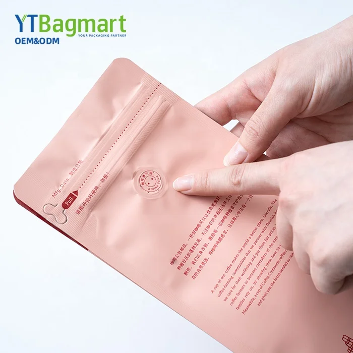 Packaging Block Bottom Side Gusseted Bag Coffee Bean Packaging Bag Coffee Bag With Valve And Zipper