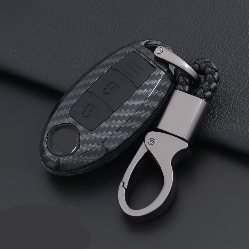 ABS carbon Fiber Car Key Case Keychain For Nissan Qashqai J10 J11 X-Trail t31 t32 kicks Tiida Pathfinder Murano Note Juke