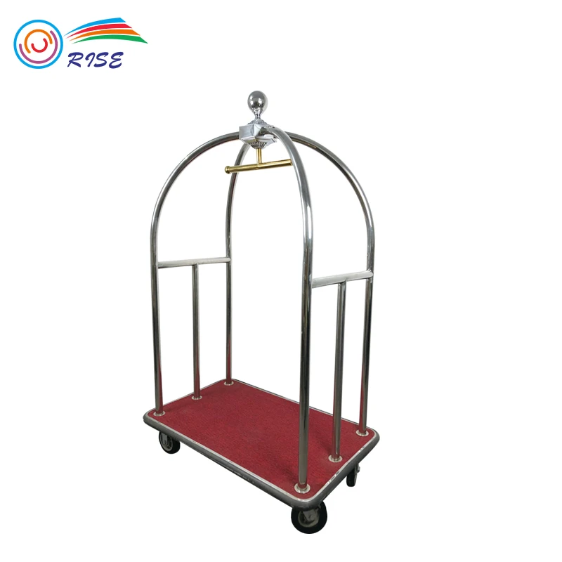 
201 Stainless Steel Concierge Birdcage Trolley Hotel Luggage Cart 