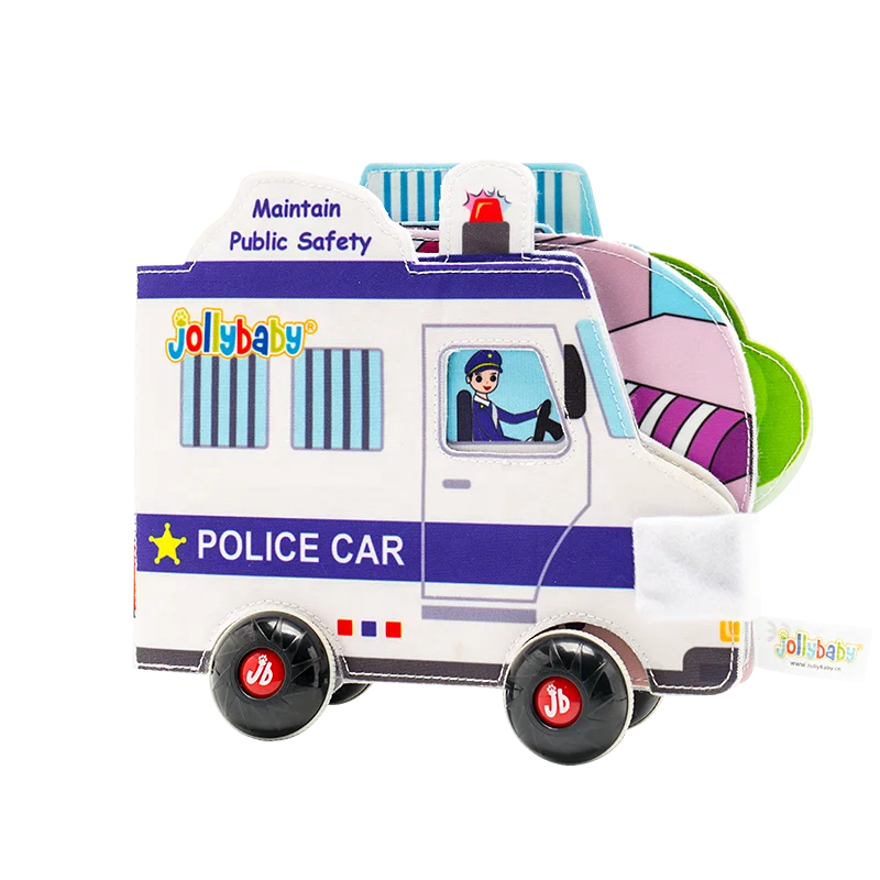 Jollybaby Washable Police Car 3D Early Education Baby Cloth Book For child