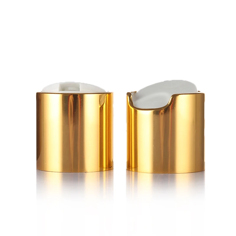 Cosmetics aluminium shampoo bottle cap plastic disc top cap for shampoo bottle