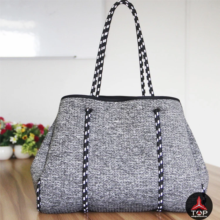 Перфорированная большая пляжная сумка из неопрена, сумка-тоут для бассейна, спортзала, дорожная сумка-тоут для женщин