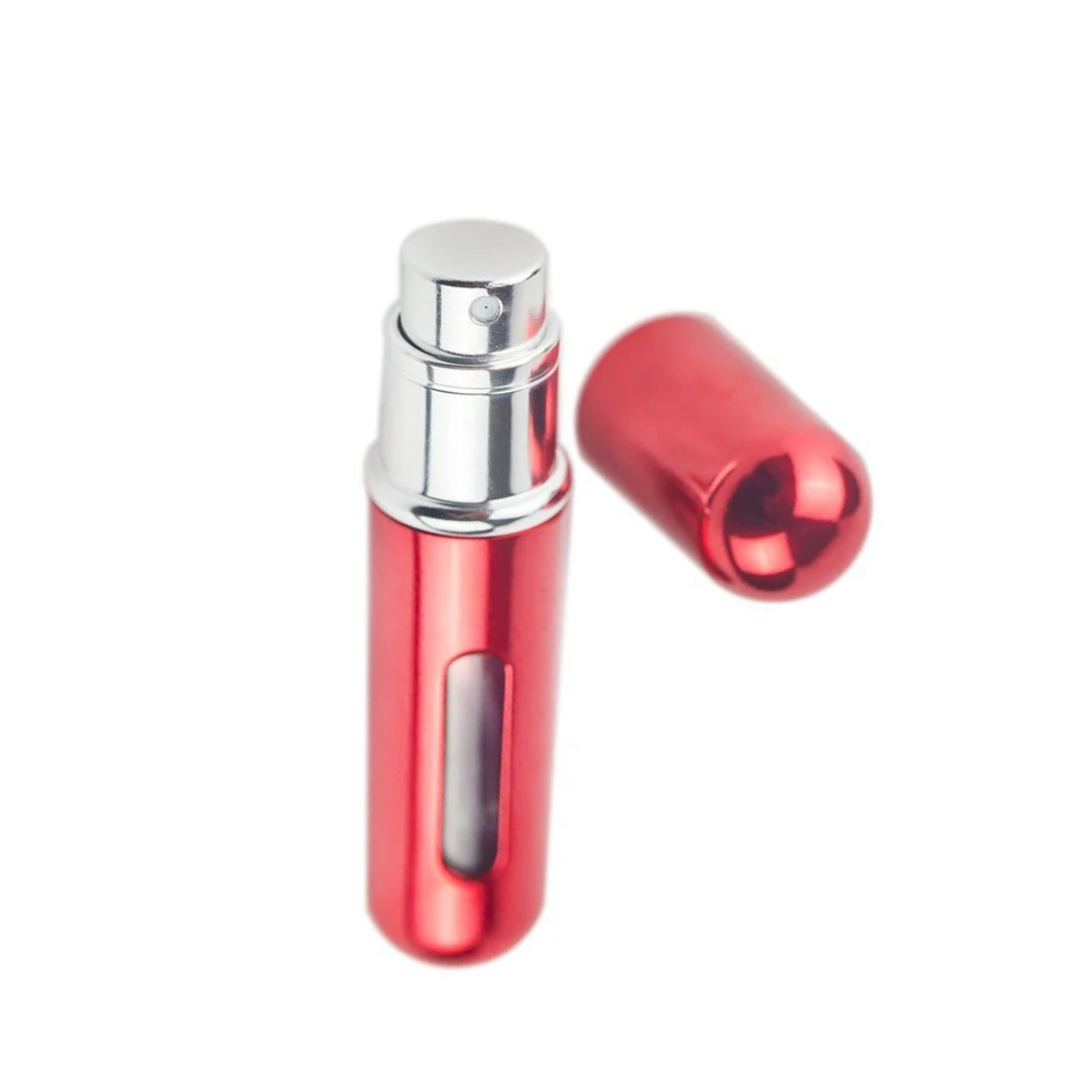 Custom Portable 5ml Small Mini Travel Aluminium Refillable Perfume Atomizer Hand Sanitizing Spray Bottle With Color Packing Box