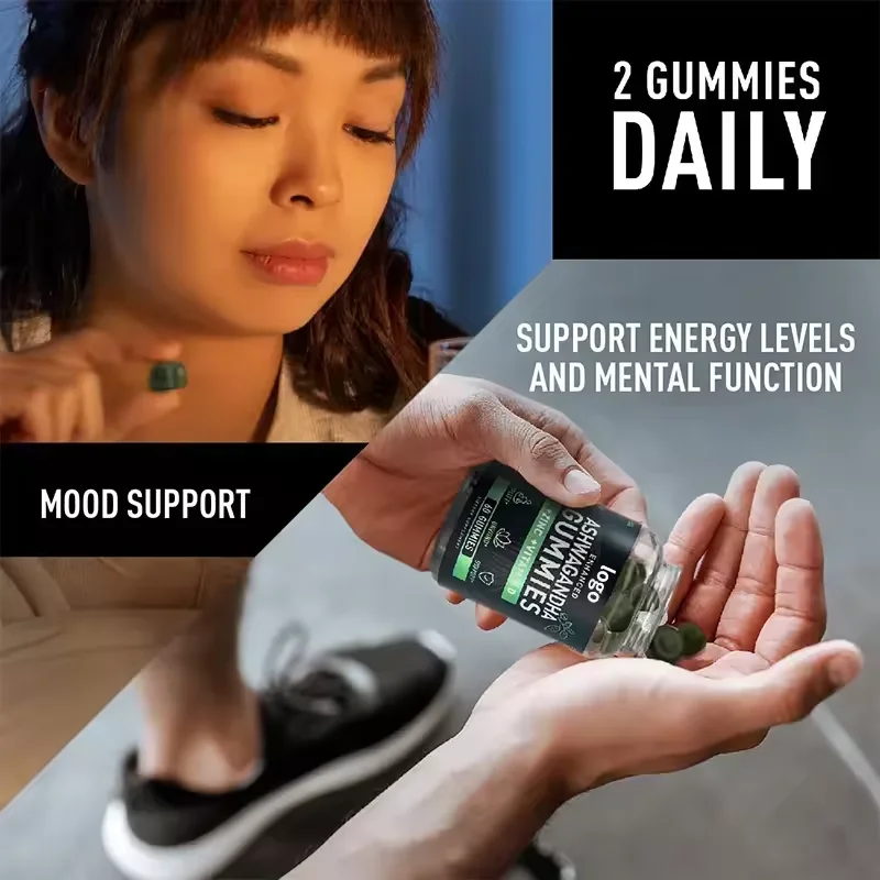Custom Well Sleep Energy Booster Calming Stress Relief Health Care Supplement Ashwagandha Gummies