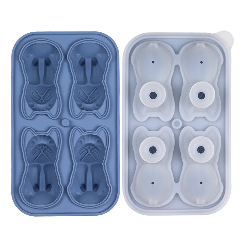 2023 food grade BPA free 3D dog silicone mold whisky mold Funny Shape silicone ice mold silicone wholesale