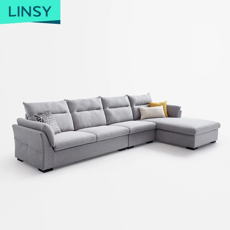 Linsy fabric sofa sectional luxury leisure chair home furniture set couch living room sofas