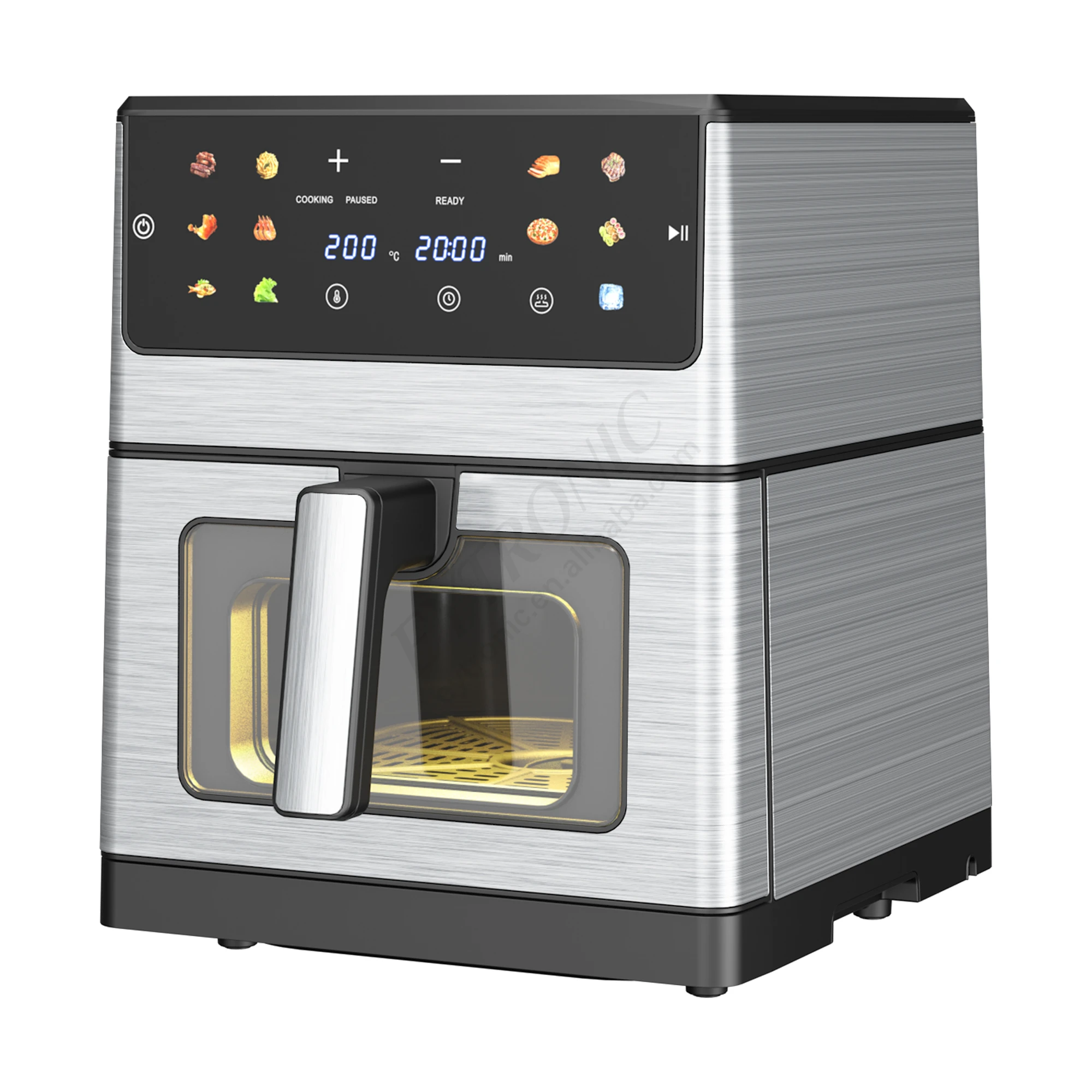 New Double heating 8L Air Fryer Stain Steel Body Up and Down Heating Smart Digital