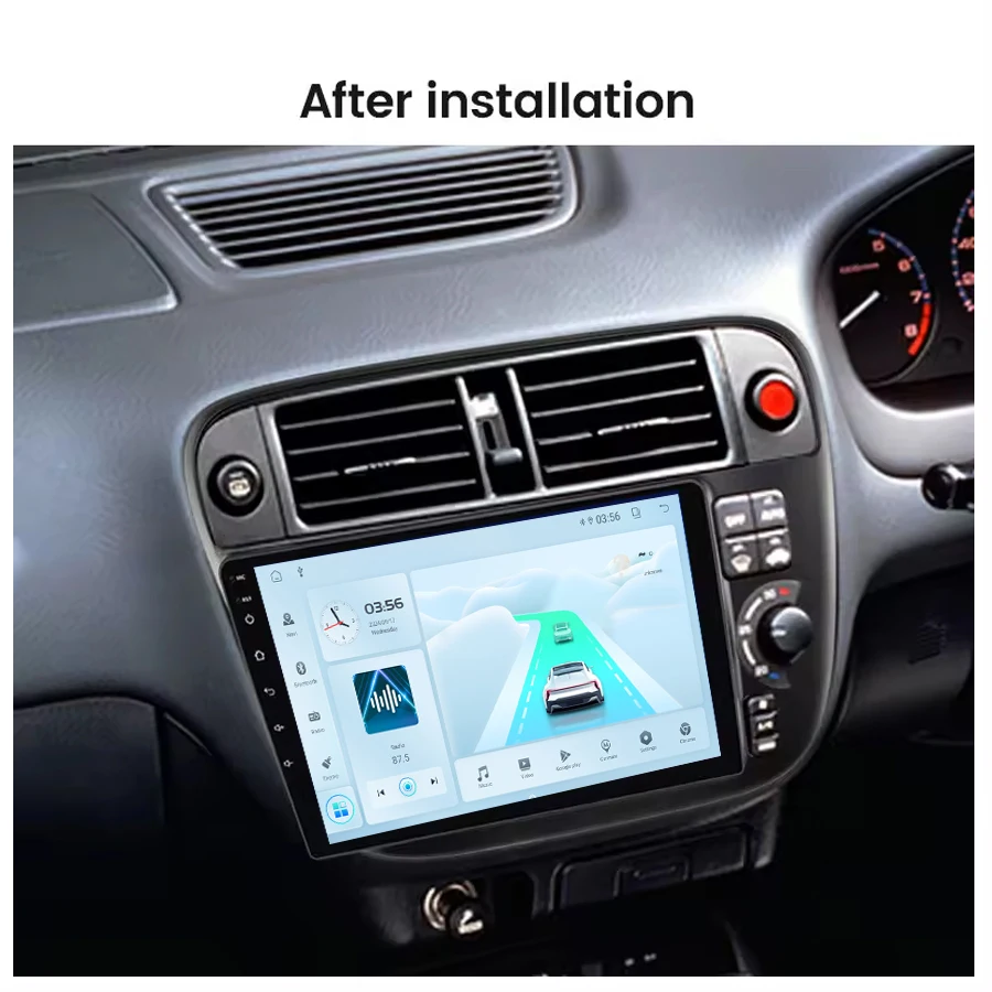Автомагнитола на Android 13 2 + 32 ГБ с экраном для Honda Civic Ek3 Ek4 Ek9 1995-1999 мультимедийная система GPS навигация Carplay стерео