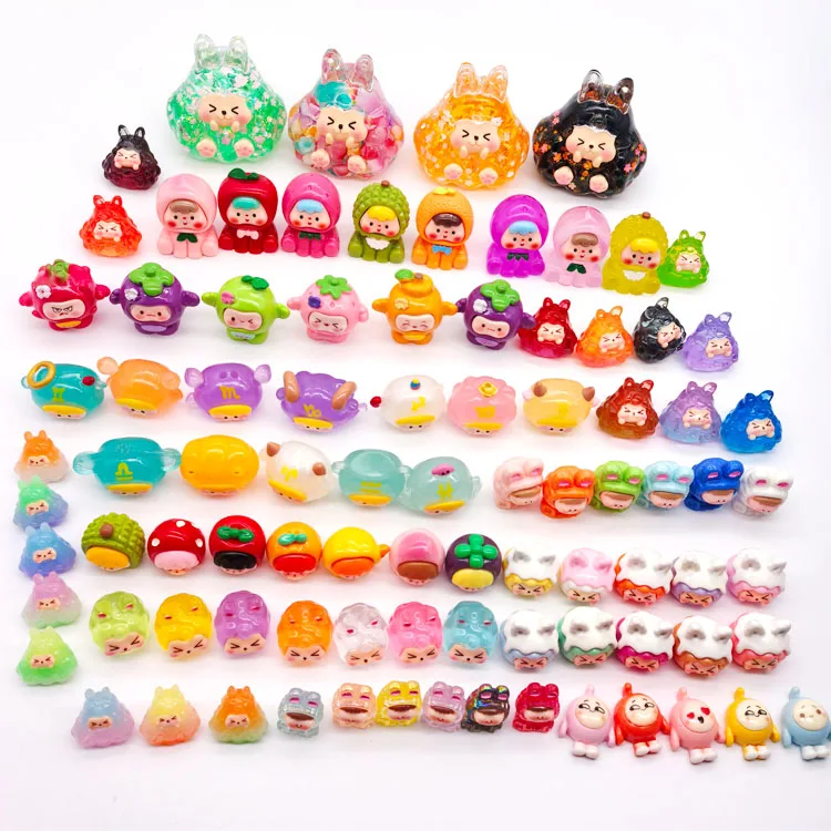 kids fashion play funny kawaii cute cartoon doll mini decoration resin miniature ornaments many dai mystery bag blind box toys