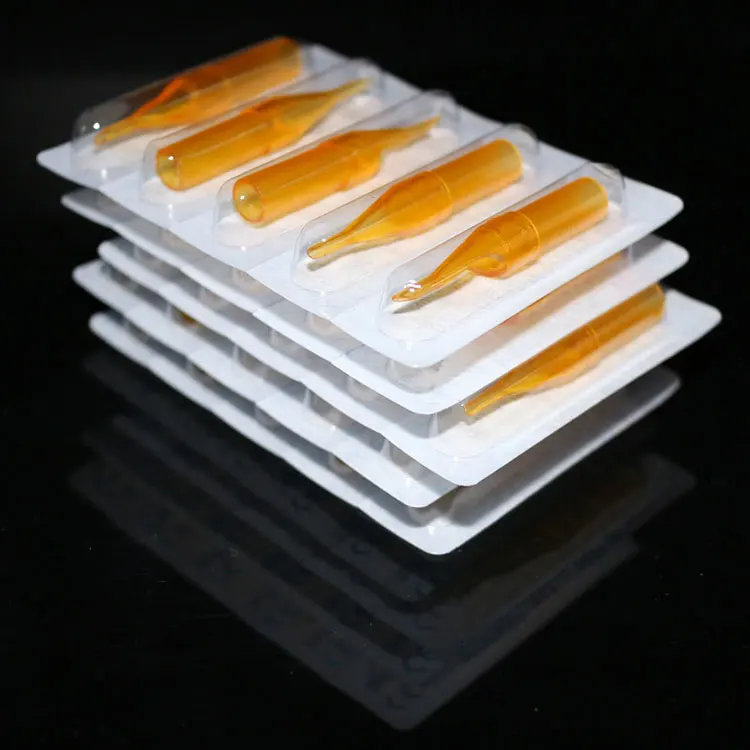 Kissure 50pcs/box  yellow Disposable Tattoo needle Tips For Tattoo Machine microblading body art